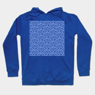 Traditional Chinese Cloud Pattern- Hong Kong Retro Print Blue Hoodie